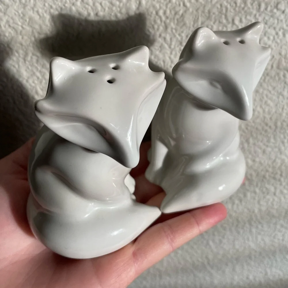 Ceramic Fox Salt and Pepper Shakers White Dinnerware Woodland Creatures Target